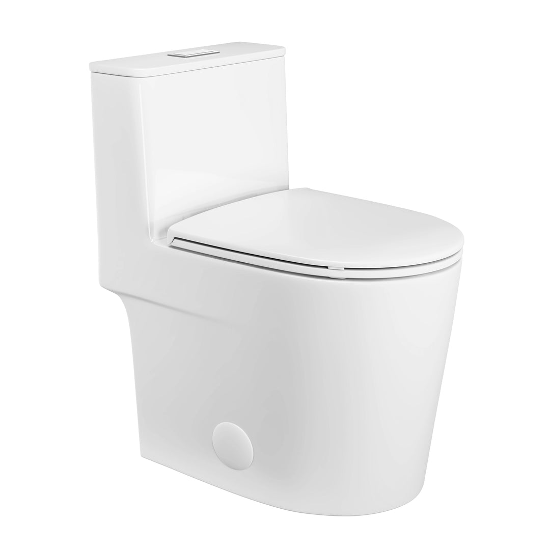 Naples 23.6" Depth 1-Piece 1.1/1.6 GPF Dual Flush Compact Chair Height Toilet in White