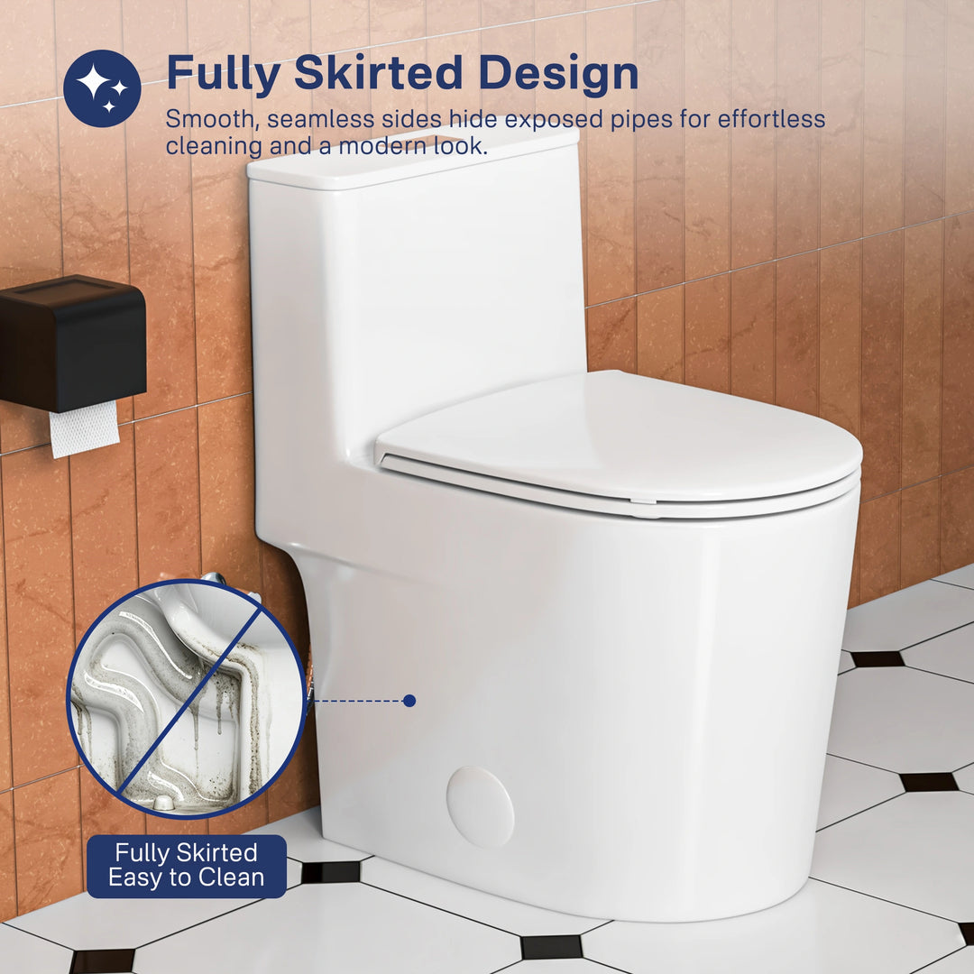 Naples 23.6" Depth 1-Piece 1.1/1.6 GPF Dual Flush Compact Chair Height Toilet in White