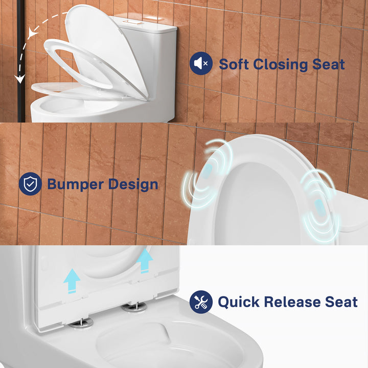 Naples 23.6" Depth 1-Piece 1.1/1.6 GPF Dual Flush Compact Chair Height Toilet in White