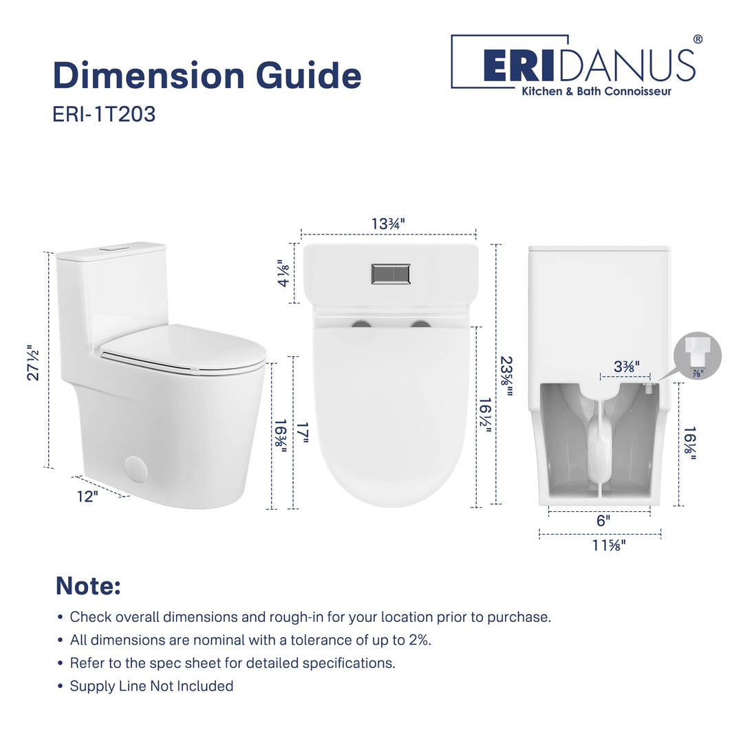 Naples 23.6" Depth 1-Piece 1.1/1.6 GPF Dual Flush Compact Chair Height Toilet in White