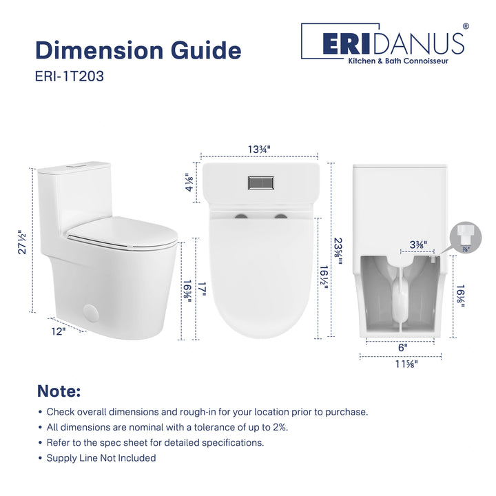 Naples 23.6" Depth 1-Piece 1.1/1.6 GPF Dual Flush Compact Chair Height Toilet in White