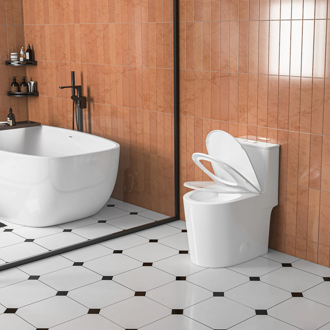 Naples 23.6" Depth 1-Piece 1.1/1.6 GPF Dual Flush Compact Chair Height Toilet in White