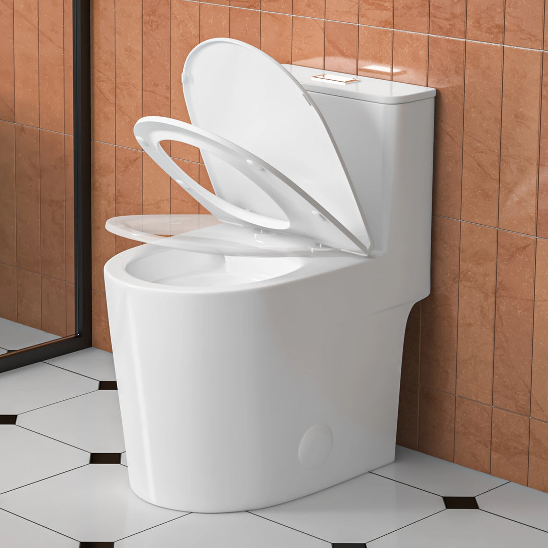 Naples 23.6" Depth 1-Piece 1.1/1.6 GPF Dual Flush Compact Chair Height Toilet in White