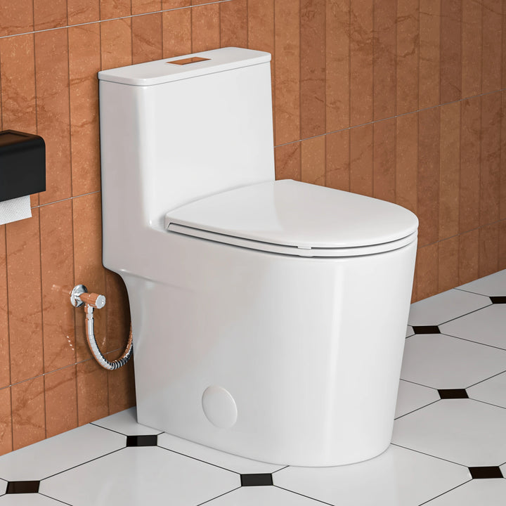 Naples 23.6" Depth 1-Piece 1.1/1.6 GPF Dual Flush Compact Chair Height Toilet in White