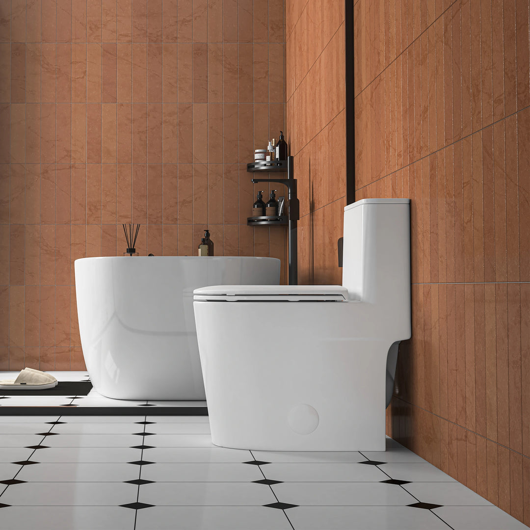 Naples 23.6" Depth 1-Piece 1.1/1.6 GPF Dual Flush Compact Chair Height Toilet in White