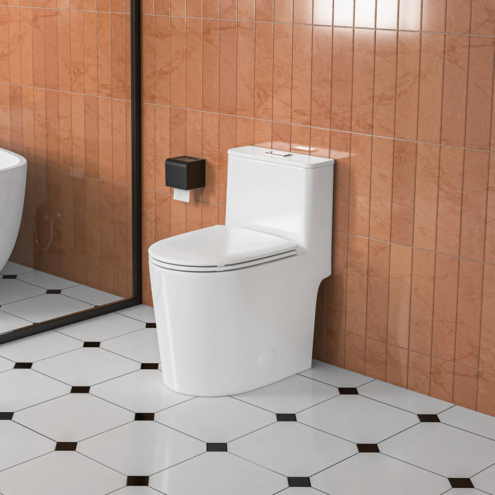 Naples 23.6" Depth 1-Piece 1.1/1.6 GPF Dual Flush Compact Chair Height Toilet in White