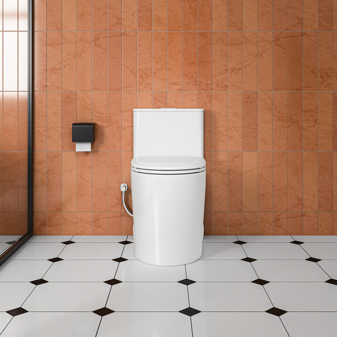 Naples 23.6" Depth 1-Piece 1.1/1.6 GPF Dual Flush Compact Chair Height Toilet in White