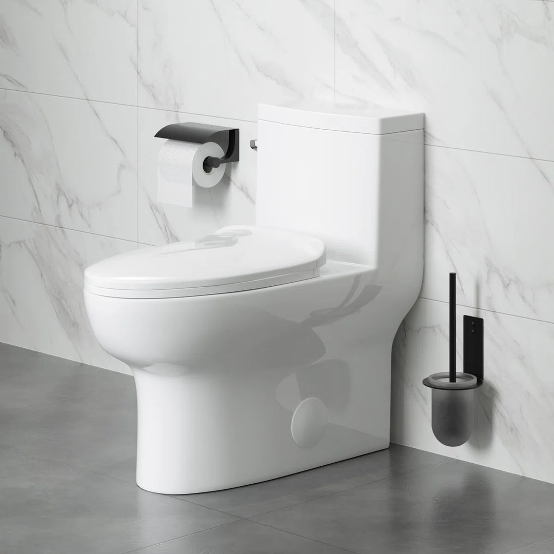 Salerno Elongated One-Piece Toilet – Side or Top Flush Button (Seat Included)