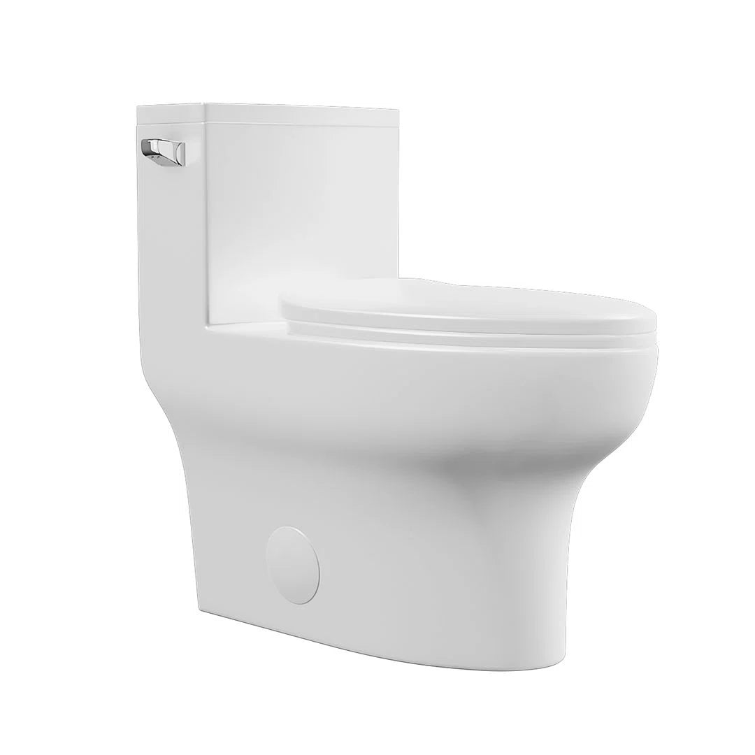 Salerno Elongated One-Piece Toilet – Side or Top Flush Button (Seat Included)