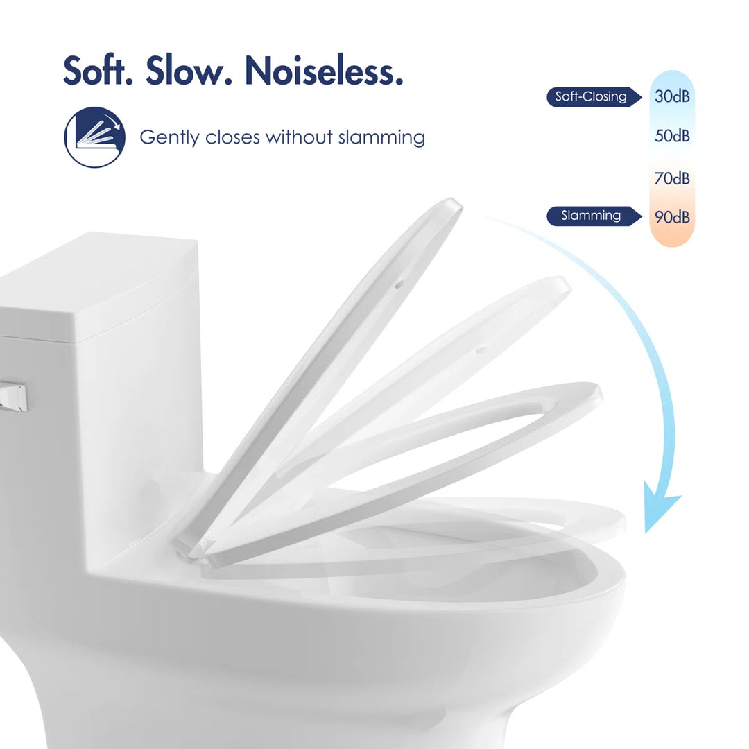 Salerno Elongated One-Piece Toilet – Side or Top Flush Button (Seat Included)