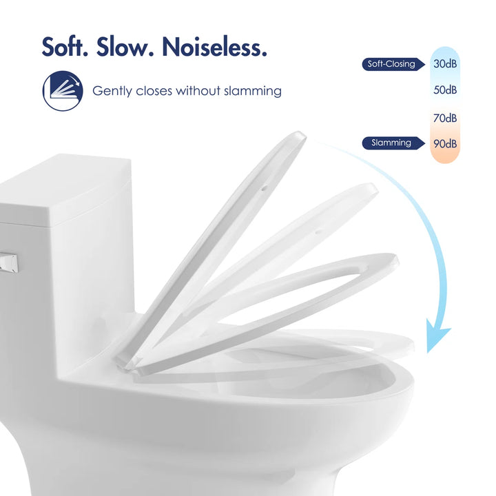 Salerno Elongated One-Piece Toilet – Side or Top Flush Button (Seat Included)