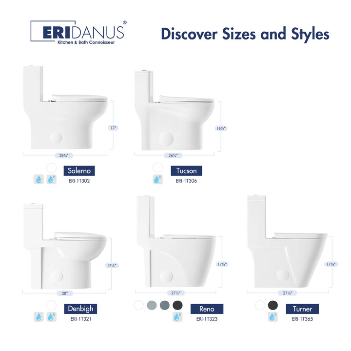 Salerno One-Piece Chair Height Elongated Toilet, 1.1/1.6 GPF Dual Flush
