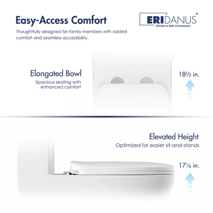 Salerno One-Piece Chair Height Elongated Toilet, 1.1/1.6 GPF Dual Flush
