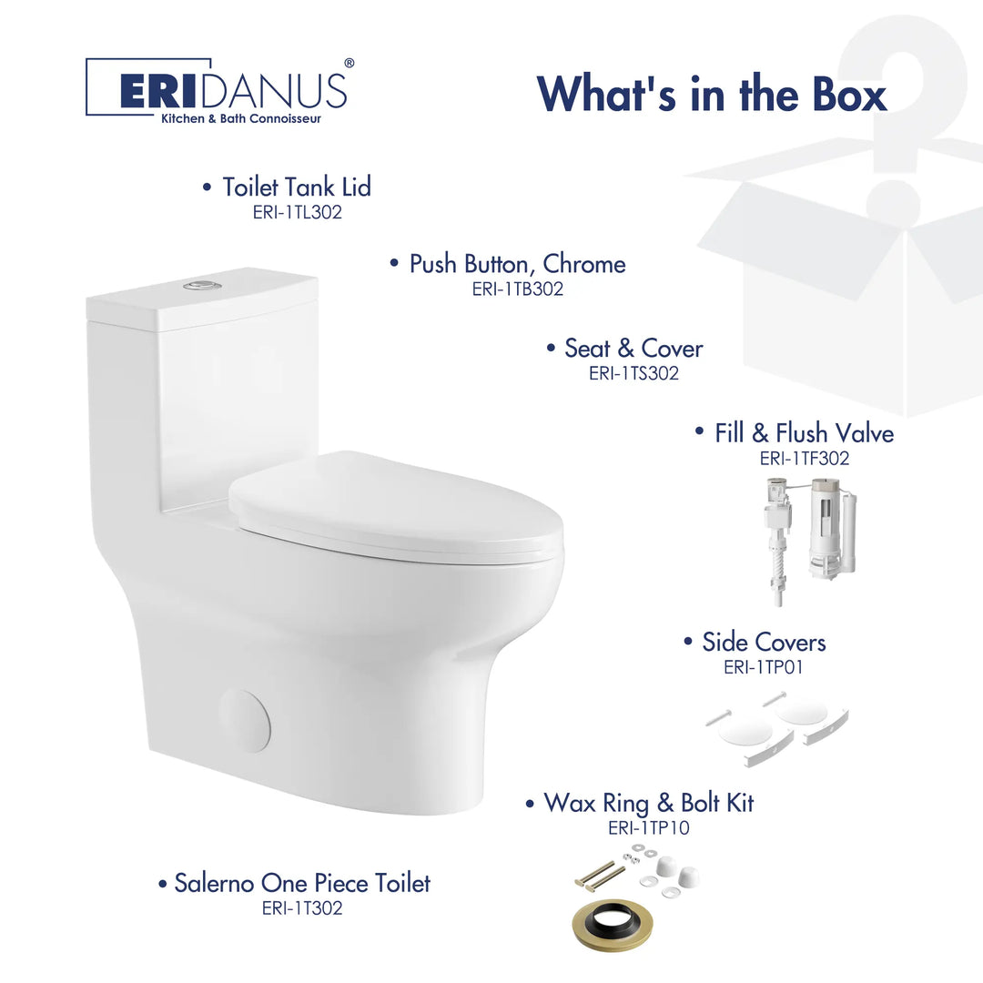 Salerno One-Piece Chair Height Elongated Toilet, 1.1/1.6 GPF Dual Flush