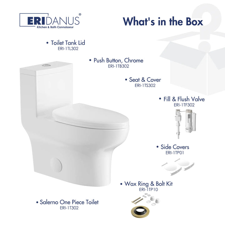 Salerno One-Piece Chair Height Elongated Toilet, 1.1/1.6 GPF Dual Flush