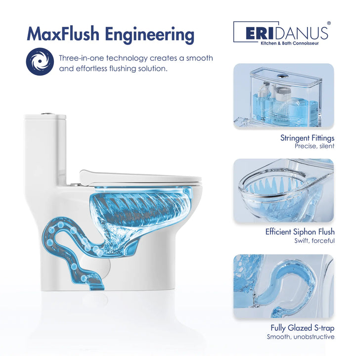 Tucson One-Piece Standard Height Compact Elongated Toilet, 1.1/1.6 GPF Dual Flush