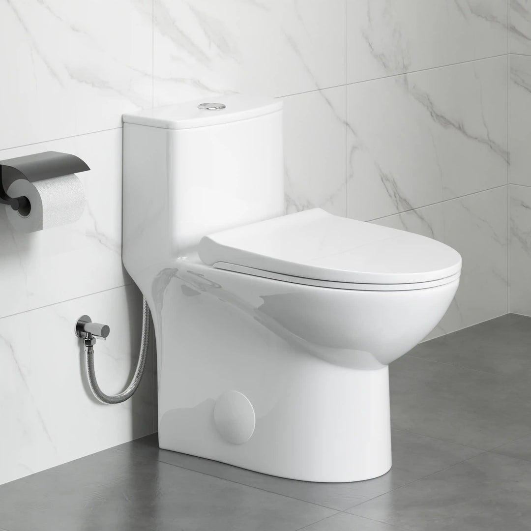 Tucson One-Piece Standard Height Compact Elongated Toilet, 1.1/1.6 GPF Dual Flush