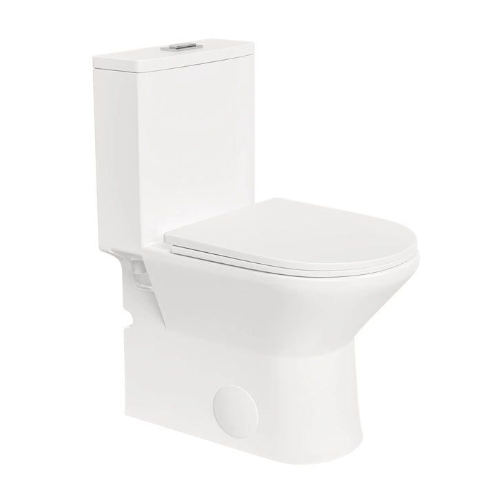 Naples 25" Depth Compact Elongated One-Piece Toilet, Dual Flush, Chair Height, 12" Rough-in