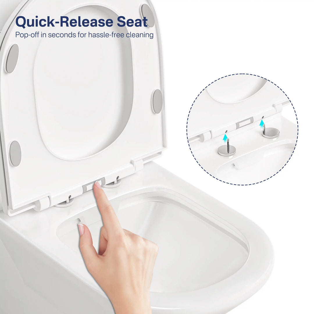 Naples 25" Depth Compact Elongated One-Piece Toilet, Dual Flush, Chair Height, 12" Rough-in