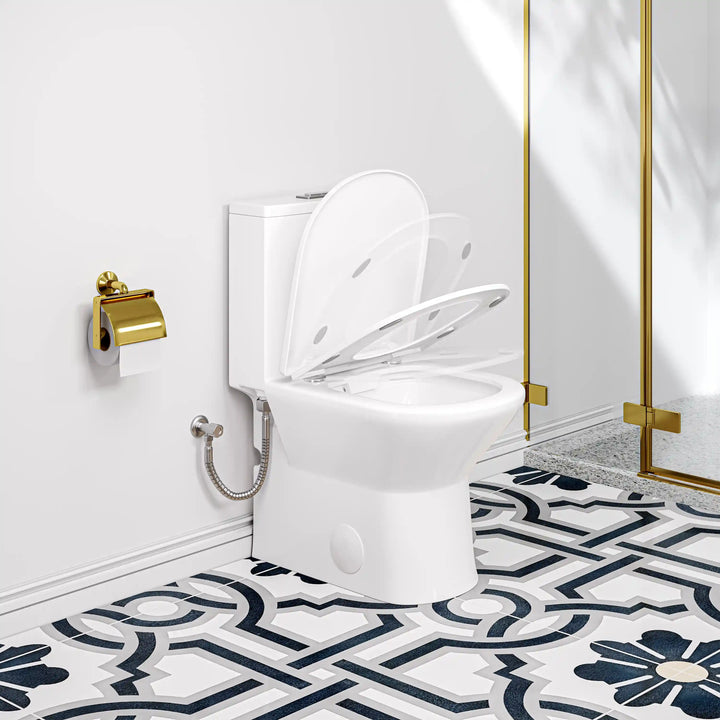 Naples 25" Depth Compact Elongated One-Piece Toilet, Dual Flush, Chair Height, 12" Rough-in