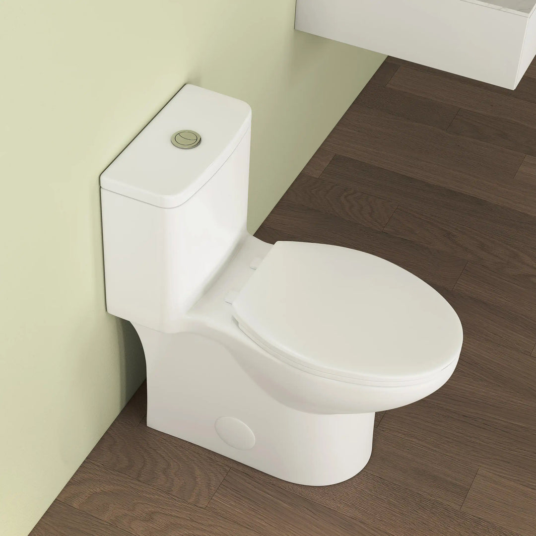 Dublin 1.1/1.6 GPF Elongated Chair Height One-Piece Toilet, Floor Mounted (Seat Included)