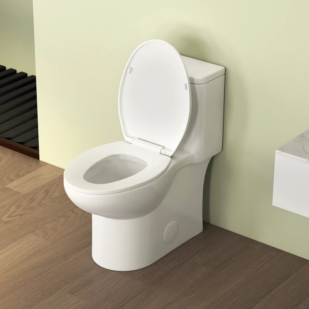 Dublin 1.1/1.6 GPF Elongated Chair Height One-Piece Toilet, Floor Mounted (Seat Included)