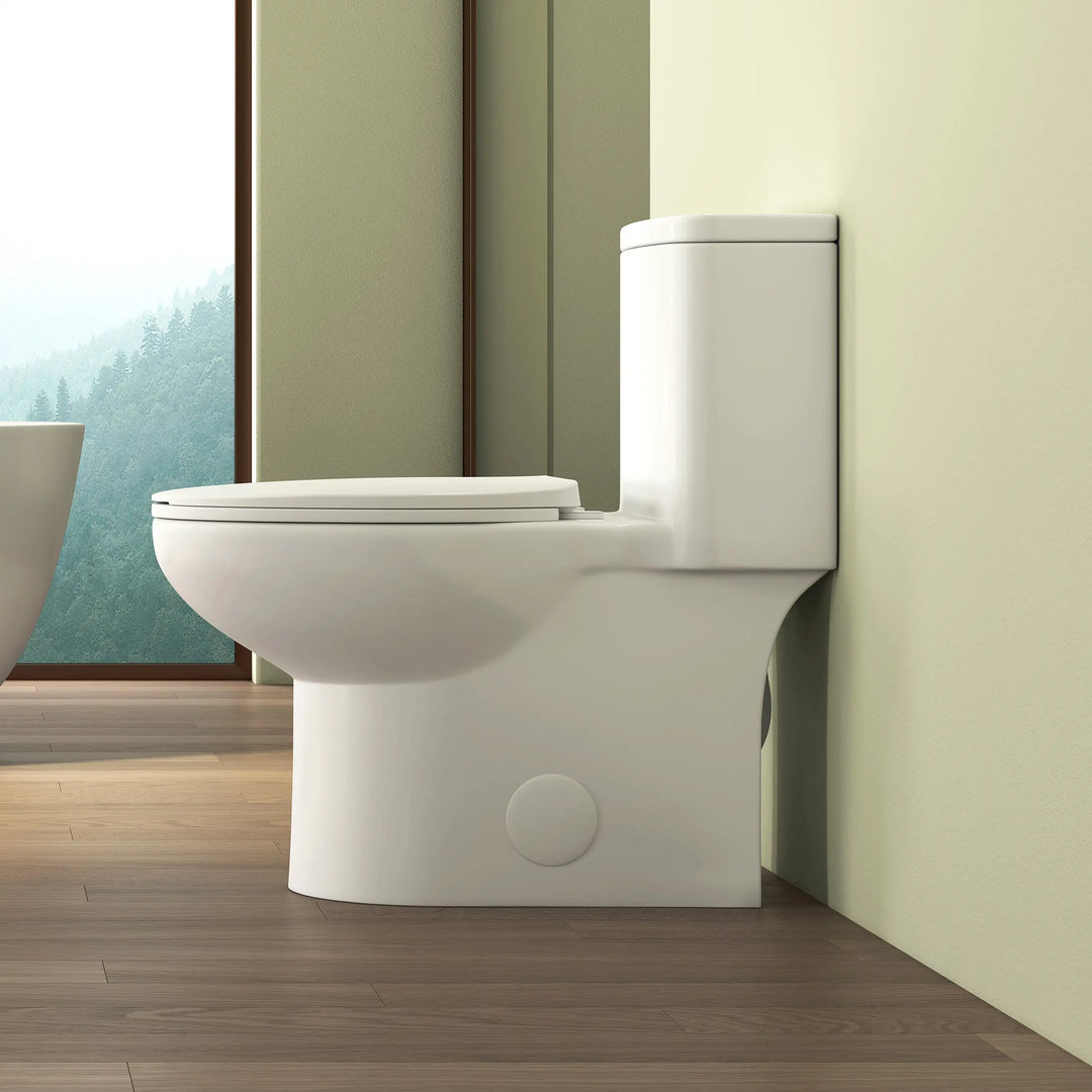 Dublin 1.1/1.6 GPF Elongated Chair Height One-Piece Toilet, Floor Mounted (Seat Included)