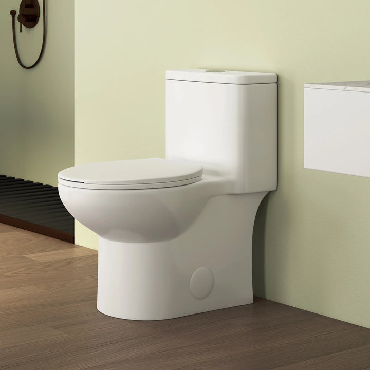 Dublin 1.1/1.6 GPF Elongated Chair Height One-Piece Toilet, Floor Mounted (Seat Included)