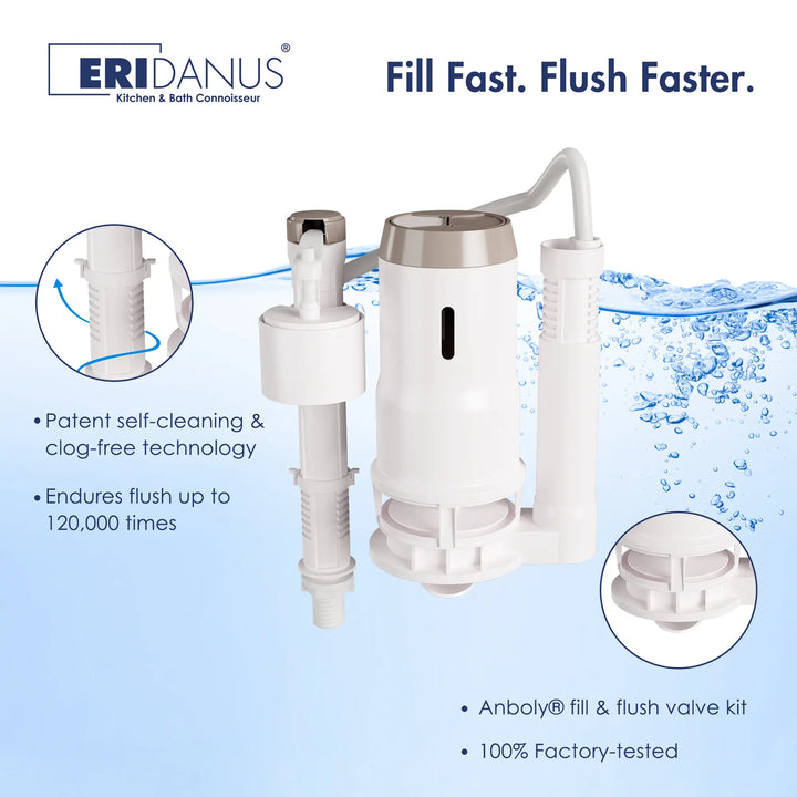 Dublin 1.1/1.6 GPF Elongated Chair Height One-Piece Toilet, Floor Mounted (Seat Included)