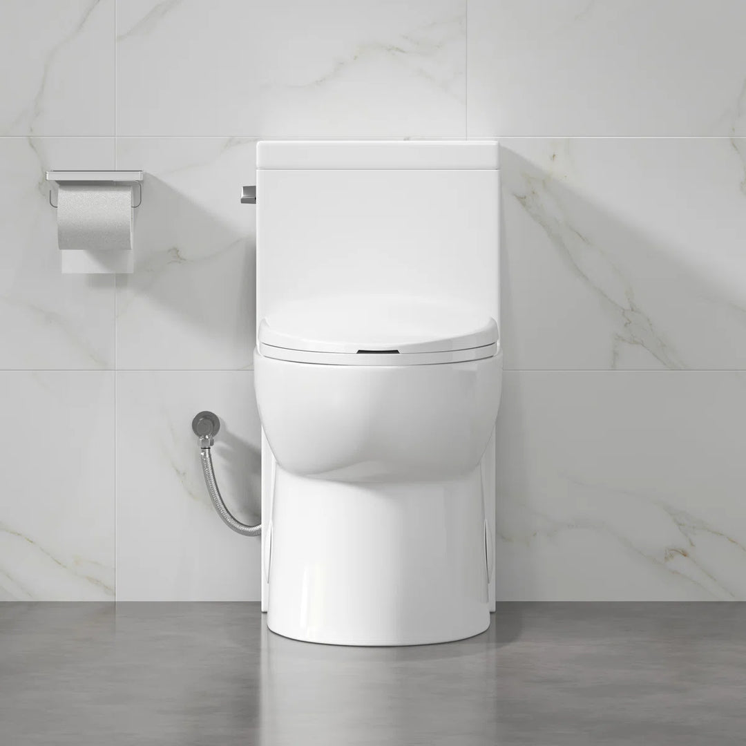 Denbigh One-Piece Toilet – Dual or Single Flush, Comfort Height (Seat Included)