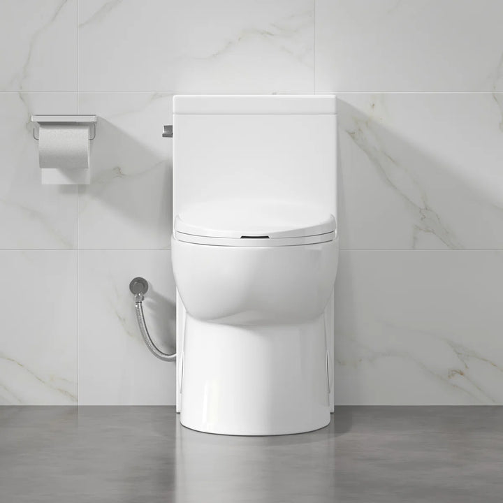 Denbigh One-Piece Toilet – Dual or Single Flush, Comfort Height (Seat Included)