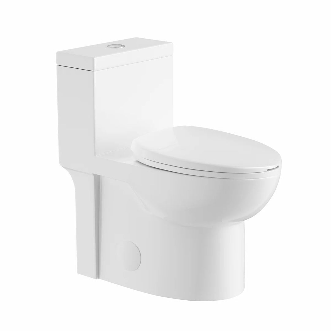 Denbigh One-Piece Toilet – Dual or Single Flush, Comfort Height (Seat Included)