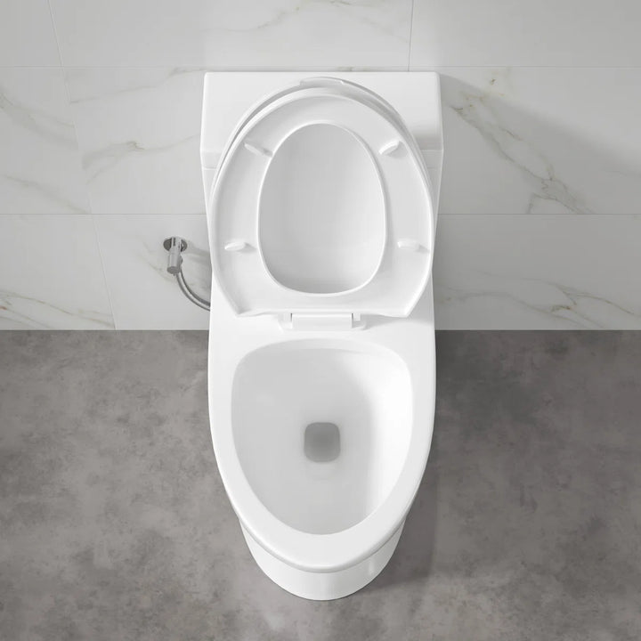 Denbigh One-Piece Toilet – Dual or Single Flush, Comfort Height (Seat Included)
