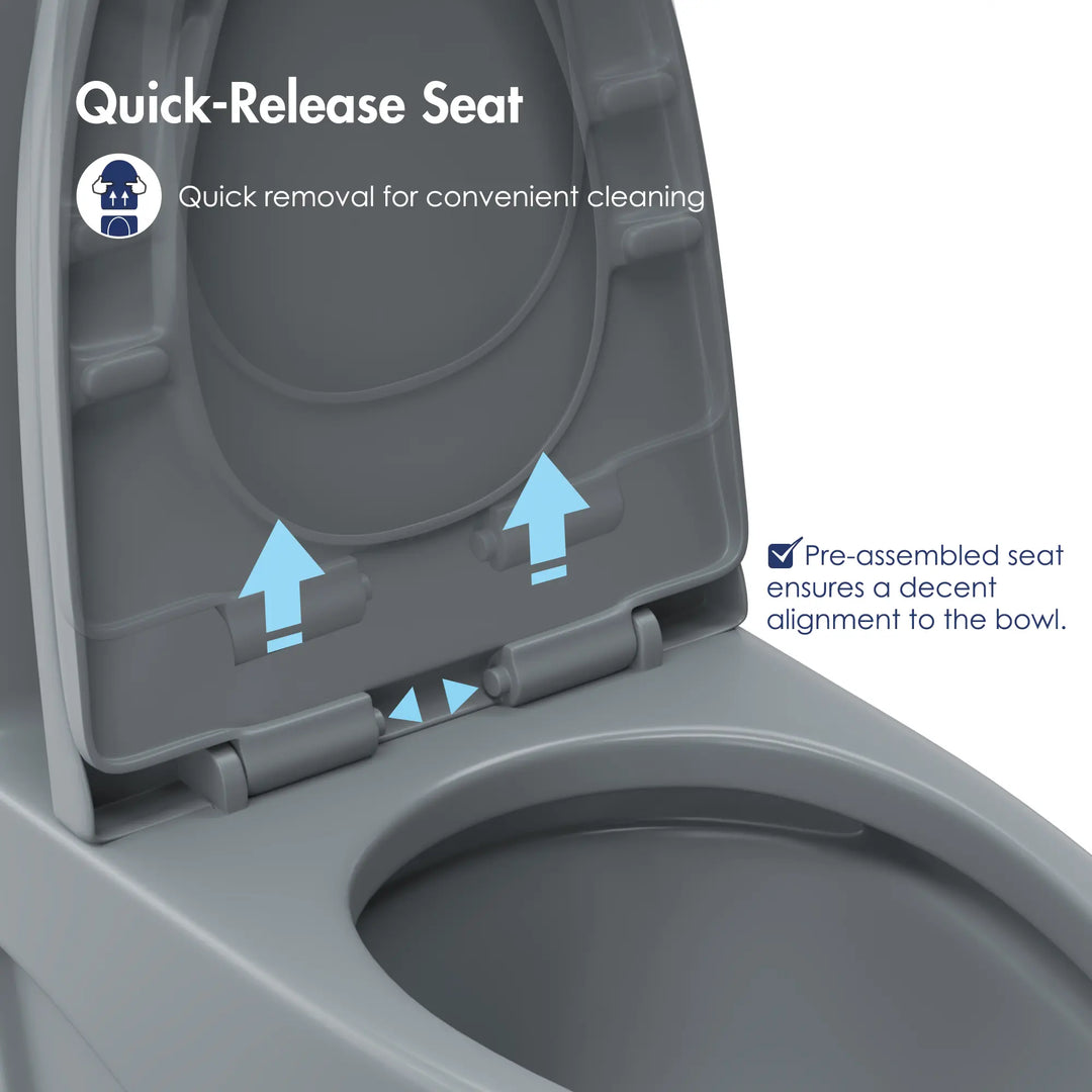 Reno One-Piece Chair Height Elongated Toilet, 1.1/1.6 GPF Dual Flush, Multiple Colors