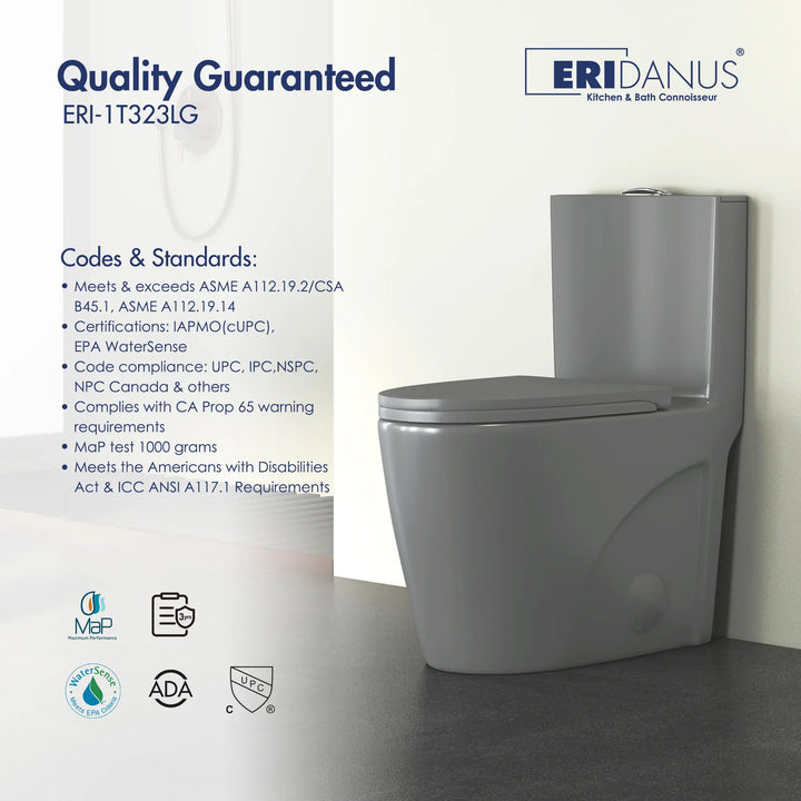 Reno One-Piece Chair Height Elongated Toilet, 1.1/1.6 GPF Dual Flush, Multiple Colors