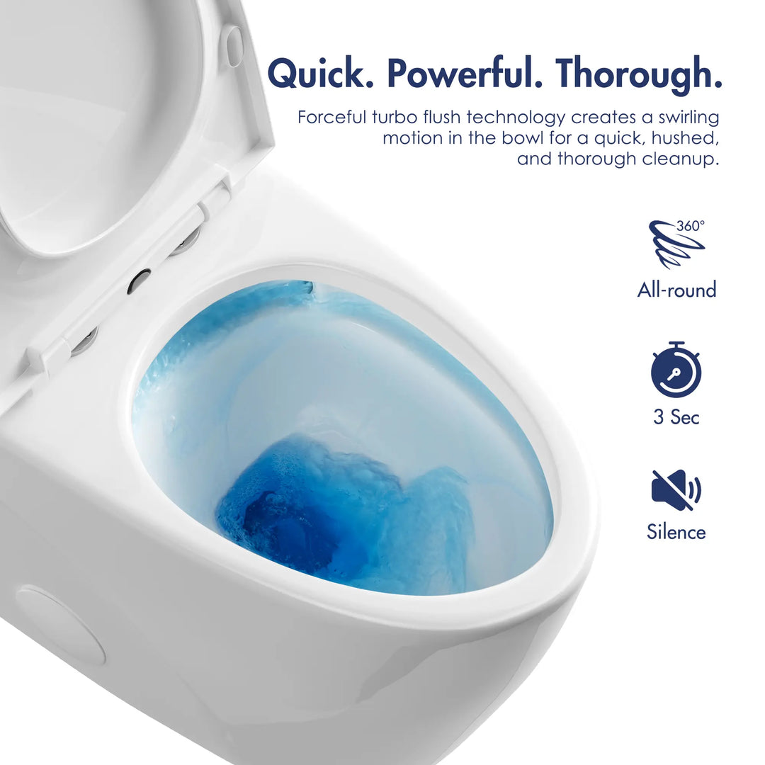 Reno One-Piece Chair Height Elongated Toilet, 1.1/1.6 GPF Dual Flush, Multiple Colors