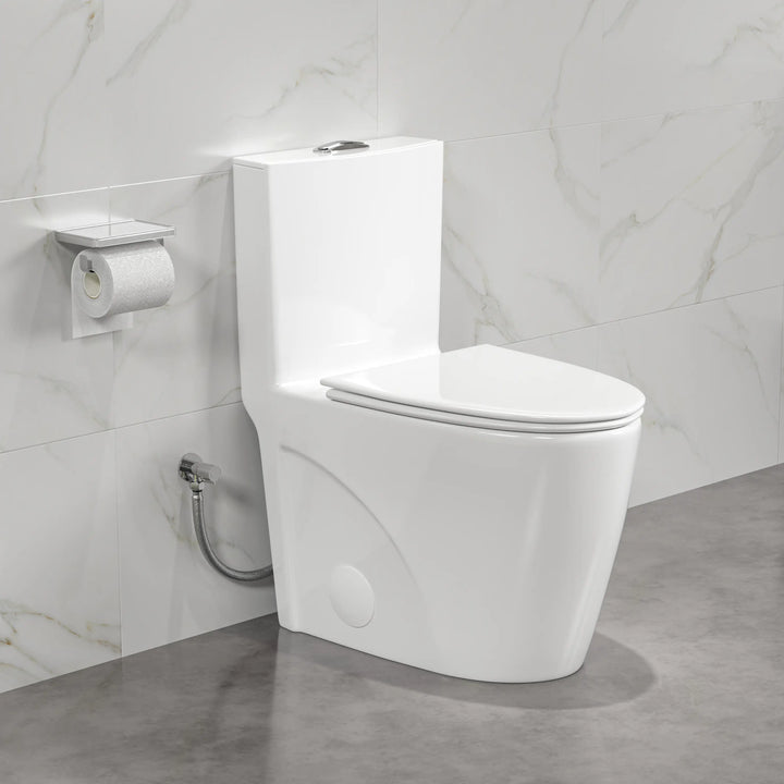 Reno One-Piece Chair Height Elongated Toilet, 1.1/1.6 GPF Dual Flush, Multiple Colors