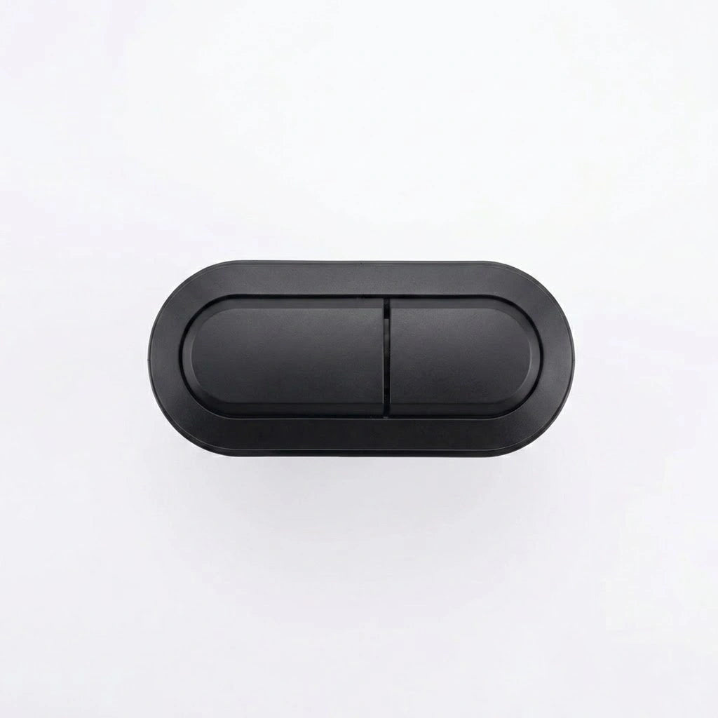 Chrome / Matte Black Dual Flush Toilet Button – Oval Top-Mounted Actuator for One-Piece Toilets | ERI-1T323