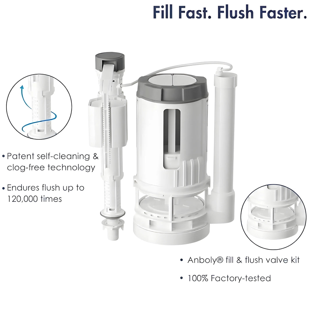 Fill &amp; Flush Valve Kit for ERI-1T365 One-Piece Dual Flush Toilet