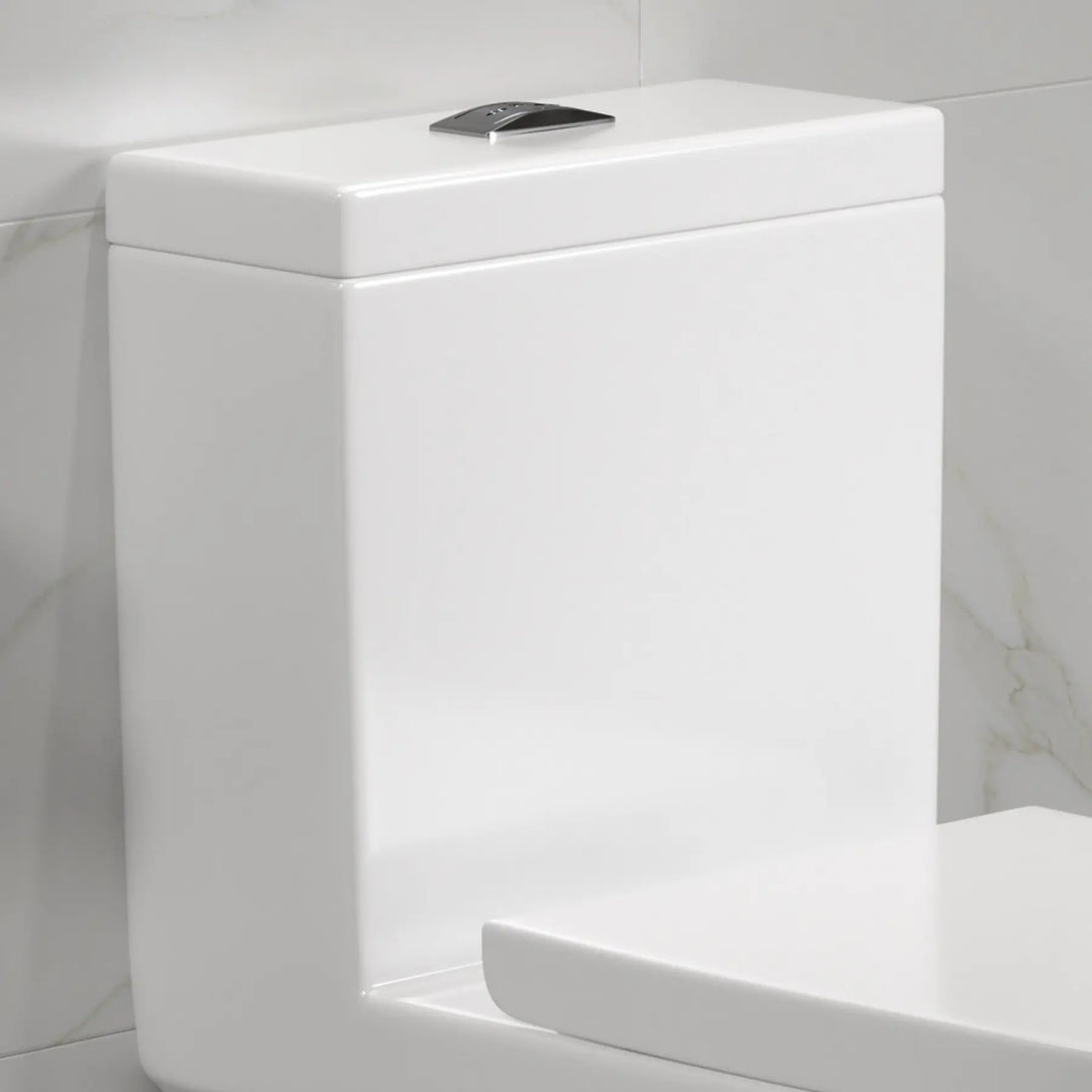 Replacement white ceramic toilet tank lid for ERI-1T365 elongated one-piece toilet