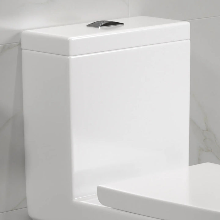 Replacement white ceramic toilet tank lid for ERI-1T365 elongated one-piece toilet