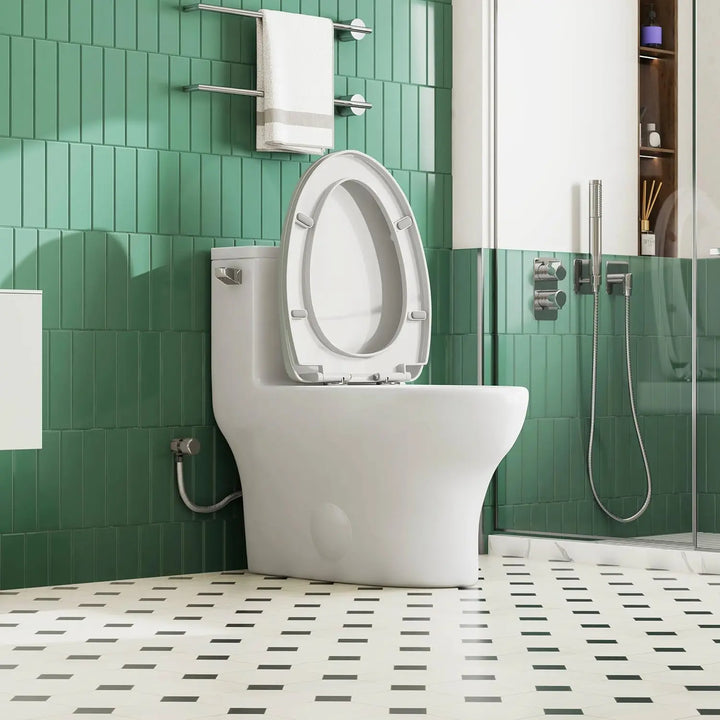 Eridanus Elongated Soft-Close Toilet Seat, Quick-Release, White – Durable & Quiet Comfort
