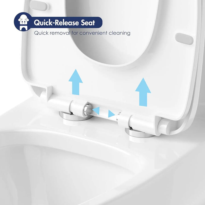 Eridanus Elongated Soft-Close Toilet Seat, Quick-Release, White – Durable & Quiet Comfort