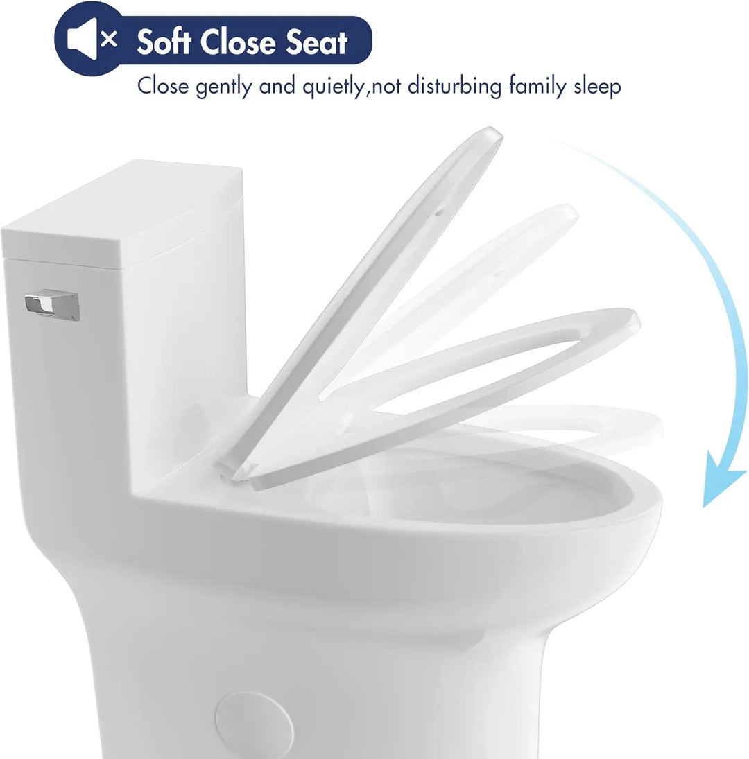 Eridanus Elongated Soft-Close Toilet Seat, Quick-Release, White – Durable & Quiet Comfort