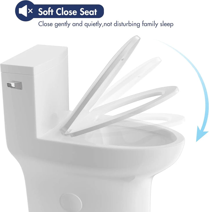 Eridanus Elongated Soft-Close Toilet Seat, Quick-Release, White – Durable & Quiet Comfort