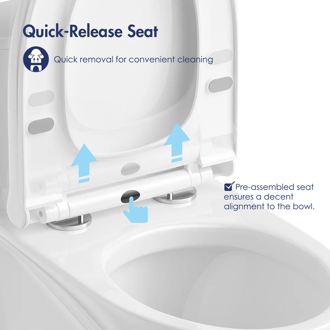 Tucson Elongated Soft-Close Toilet Seat, White – Durable & Quiet Comfort (FOR ERI-1T306 ONLY)