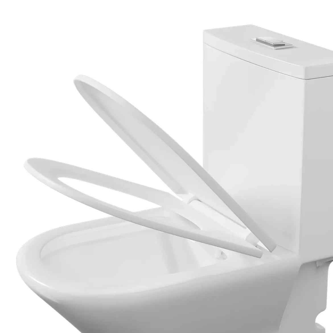 White replacement toilet seat for Naples 25" compact elongated toilet (ERI-1T311), durable & easy to install