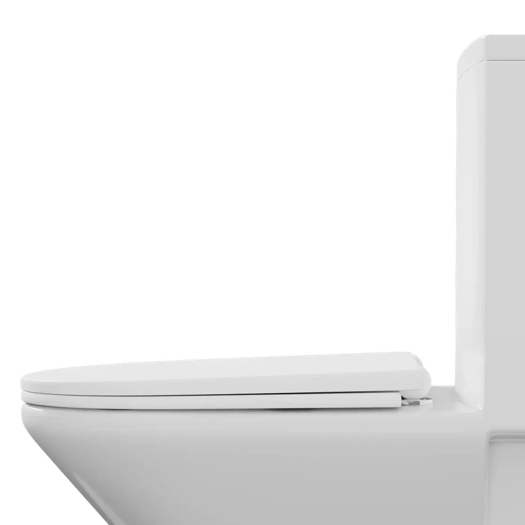 White replacement toilet seat for Naples 25" compact elongated toilet (ERI-1T311), durable & easy to install