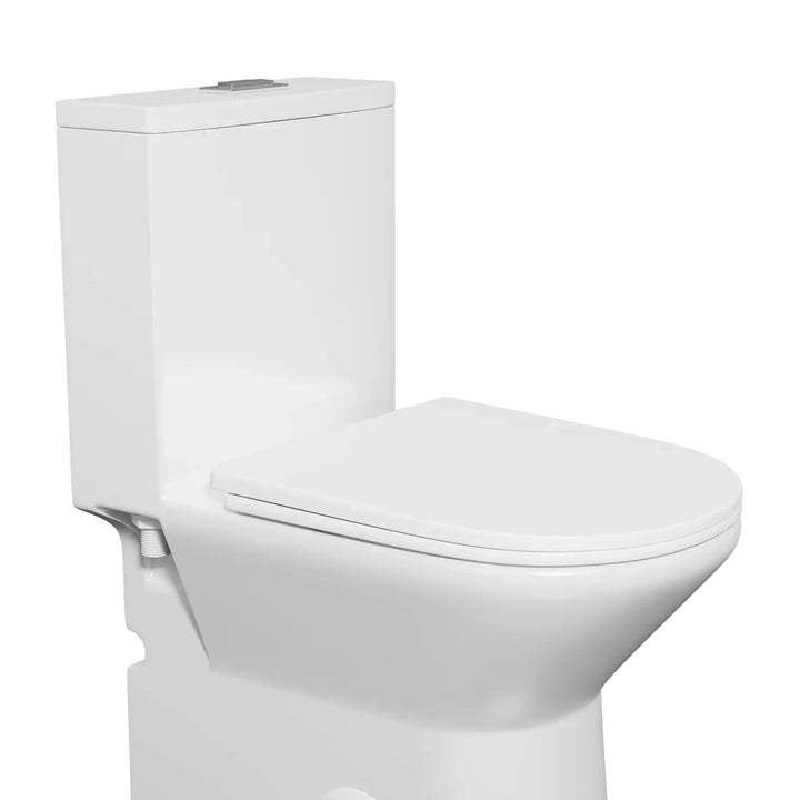 White replacement toilet seat for Naples 25" compact elongated toilet (ERI-1T311), durable &amp; easy to install