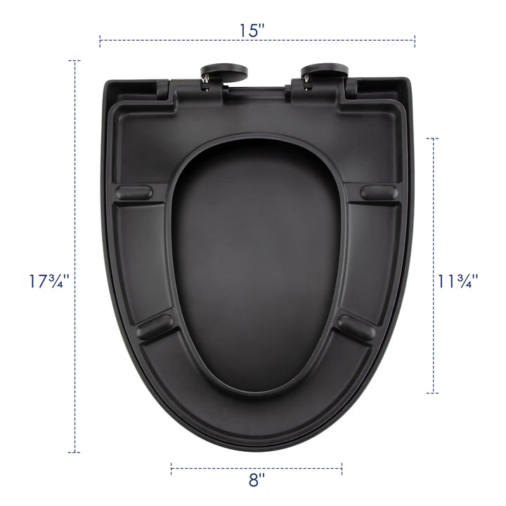 Turner UF Elongated Toilet Seat in Matte Black, Soft-Close & Quick-Release